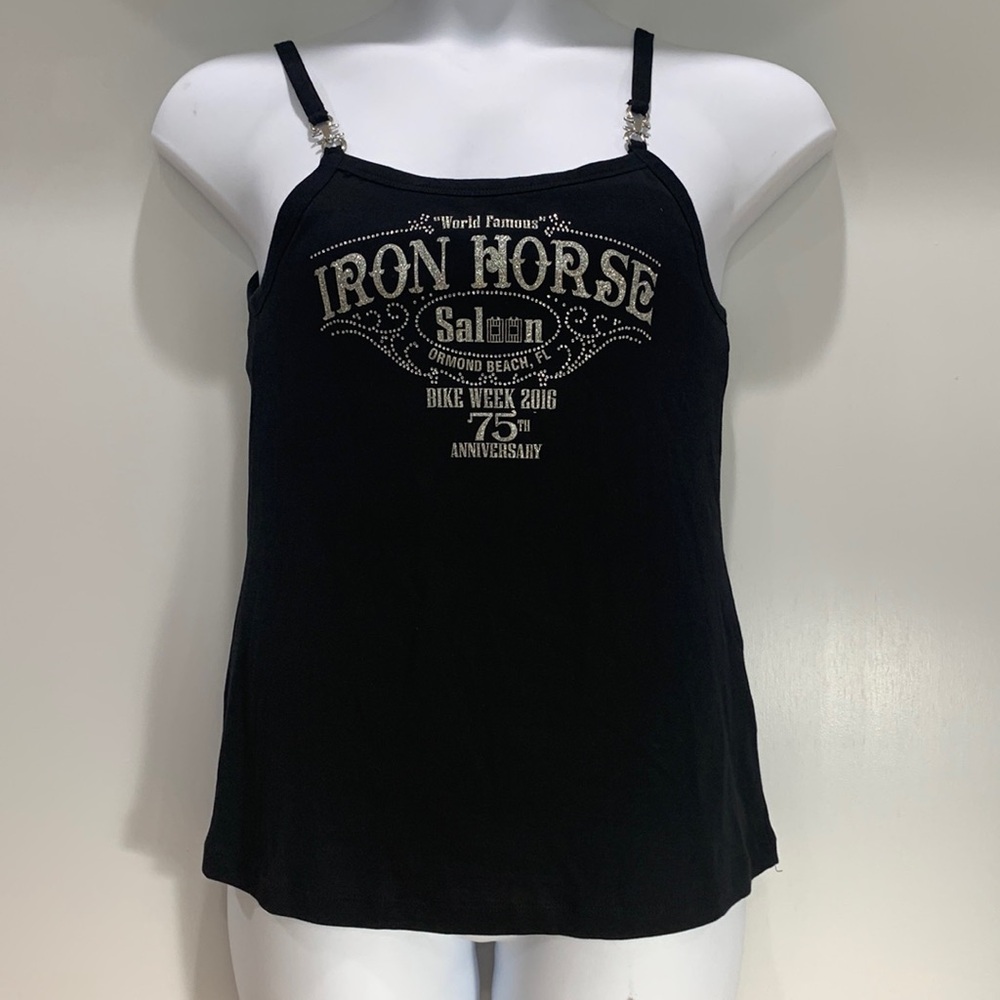 Women’s Bikers Clothing Company cami black rhinestones 2XL black silver